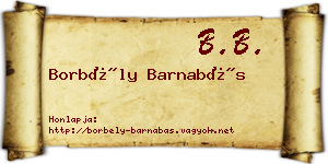 Borbély Barnabás névjegykártya