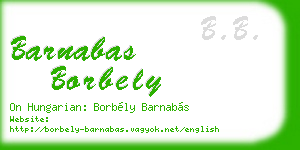 barnabas borbely business card