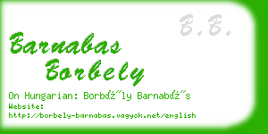 barnabas borbely business card